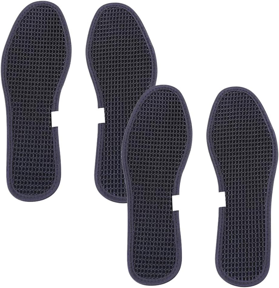 comfrt Bamboo Charcoal Shoe Insoles Deodorant Mesh Insoles Sweat Absorbent Anti Odor Shoe Inserts Foot Care Insoles Summer Sports Cool Insoles Black 2 Pairs Size 35