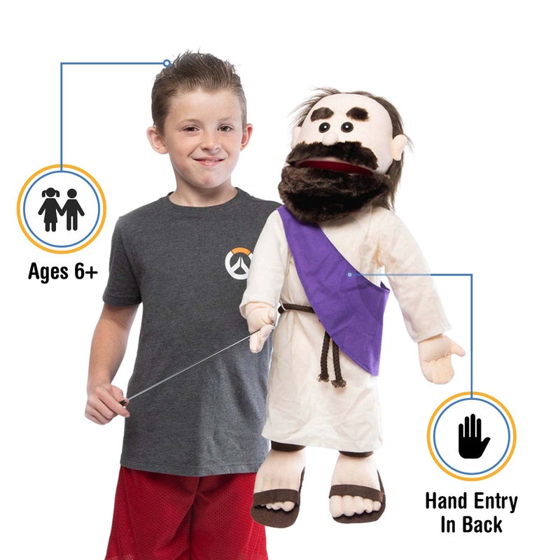 Silly Puppets 25"" Jesus w/Rope Belt  Full Body Bible Character  Christian Ministry Puppet  - Image 2