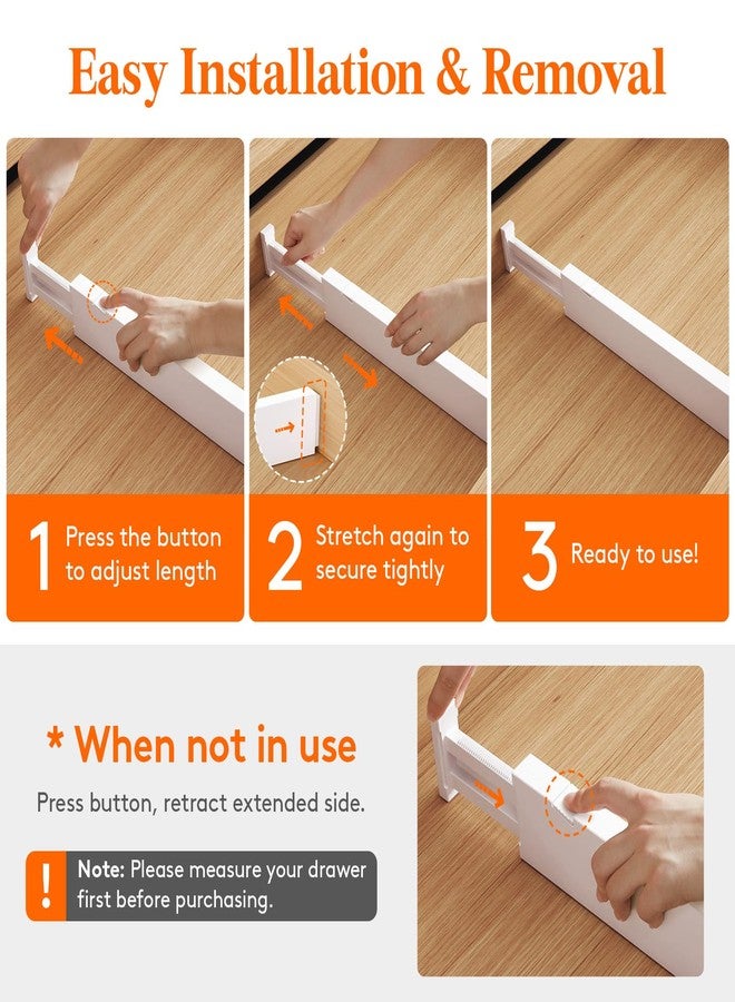 Lifewit 12 Pack Kitchen Drawer Dividers 2.36" High, 11"-17" Adjustable Drawer Organizer for Utensils/Clothes/Makeup, Plastic Expandable Separators in Dresser/Bedroom/Bathroom/Office Storage - Image 4