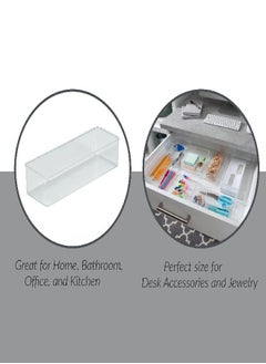 Simplify Simplify Medium Multi-Purpose Drawer Organizer | Desk | Office Supplies | Storage | Bathroom | Cosmetics | Accessories | Organization | Transparent | Super Clear  - Image 3