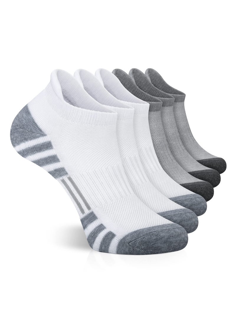 Ankle Athletic Running Socks Cushioned Breathable Low Cut Sports Tab Socks for Men and Women (6 Pairs) - Image 1