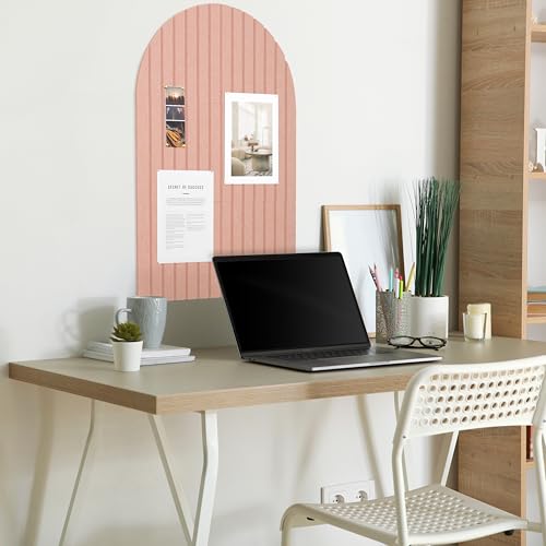 ZICOTO Large Arched Felt Bulletin Board - Stylish Perfectly Sized 35" x 24" Cork Board Alternative for Office & Wall Decor – 6 Customizable Adhesive Tiles with Pins are Perfect to Display Your Photos - Image 3