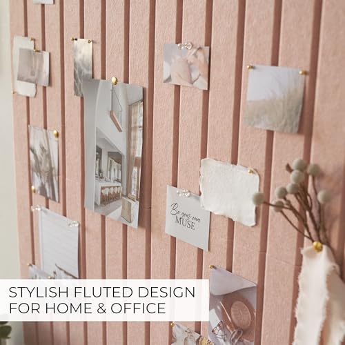 ZICOTO Large Arched Felt Bulletin Board - Stylish Perfectly Sized 35" x 24" Cork Board Alternative for Office & Wall Decor – 6 Customizable Adhesive Tiles with Pins are Perfect to Display Your Photos - Image 4