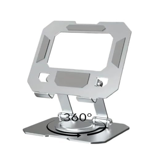 CERLINK Aluminium Tablet Stand Holder with 360° Rotating Base, Multi Angle Adjustments Compatible for iPad Pro 12.9 | 11 | 10.9 | 10.2 | Air | Mini, Samsung Galaxy Tab, Lenovo Pad -Silver - Image 1