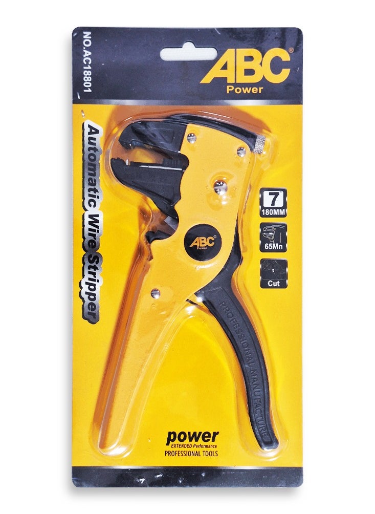 ABC Automatic Wire Stripper Tool, Professional Electrical Wire Stripping Tool, Quickly and accurately strips insulation from 180mm wires without damaging the inner wire, With sharp blade for precise wire cutting, Made of high quality 65Mn metal to ensure strength and durability, Stable performance for industrial and home use  - Image 1