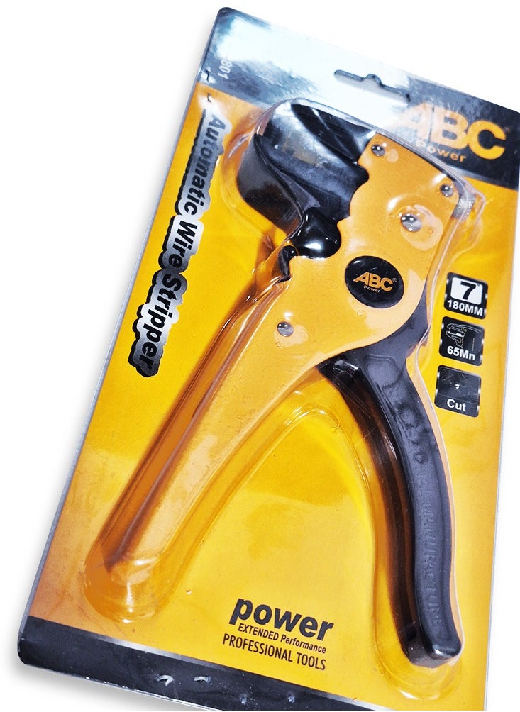 ABC Automatic Wire Stripper Tool, Professional Electrical Wire Stripping Tool, Quickly and accurately strips insulation from 180mm wires without damaging the inner wire, With sharp blade for precise wire cutting, Made of high quality 65Mn metal to ensure strength and durability, Stable performance for industrial and home use  - Image 3