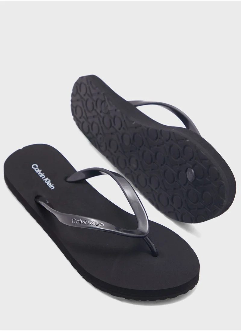 CALVIN KLEIN Logo Detailed Flip Flops