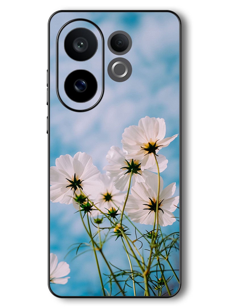 Theodor Case Compatible with Vivo V60 6.77 Inch Protection Shockproof Bumper Cover cosmos_flowers_white - Image 1