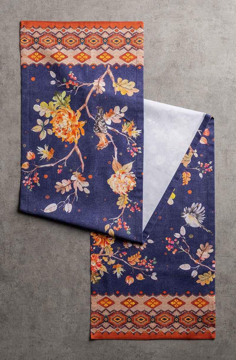 Maison d' Hermine Tablerunner 100% Cotton 14.50Inch x 108Inch Decorative Table Runner Table Runners  Holidays  Buffet  Kelim - Infinity (Single Layer) - Thanksgiving/Christmas - Image 2