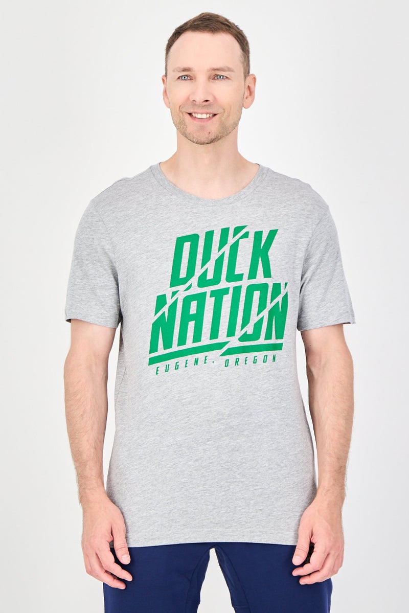 Fanatics Men Sportswear Fit Short Sleeve Eugene Oregon Basketball T-Shirt, Grey - Image 1