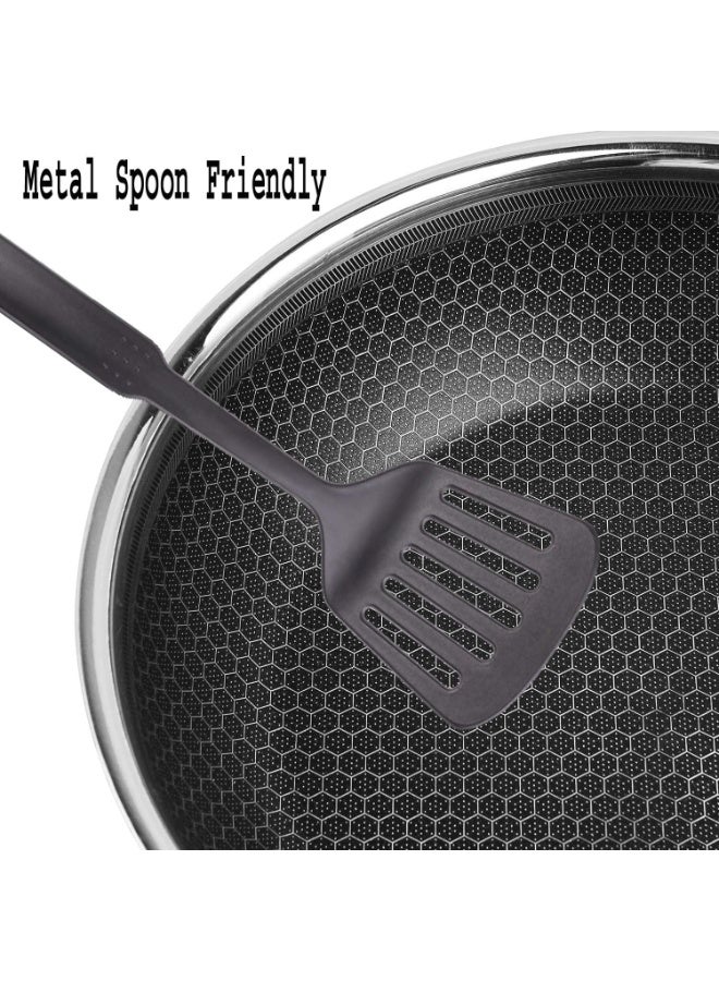 Prabha Tri-Ply Fry Pan with Glass Lid 0.9 Litre | Stainless Steel Fry Pan 20cm | Induction & Gas Stove | Cooking Omlette Cookware Non Stick Coating Deep Frypan with Long Handle - Image 4