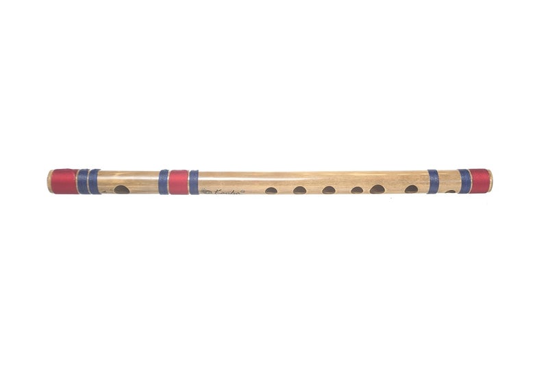 Kanha Flutes A Scale Natural Medium Assam Bamboo Flute Musical Instrument Size 11 Inch Bansuri Right Handed - Image 3