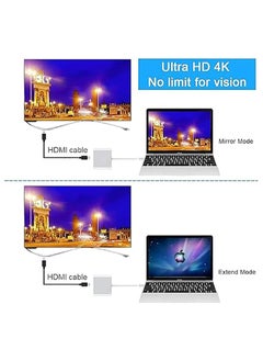 Generic USB Type-C to HDMI 3-in-1 adapter, 4K video converter with 3.0 and Type-C charging ports, USB-C Digital AV multi-port adapter for Mac devices (silver)  - Image 3