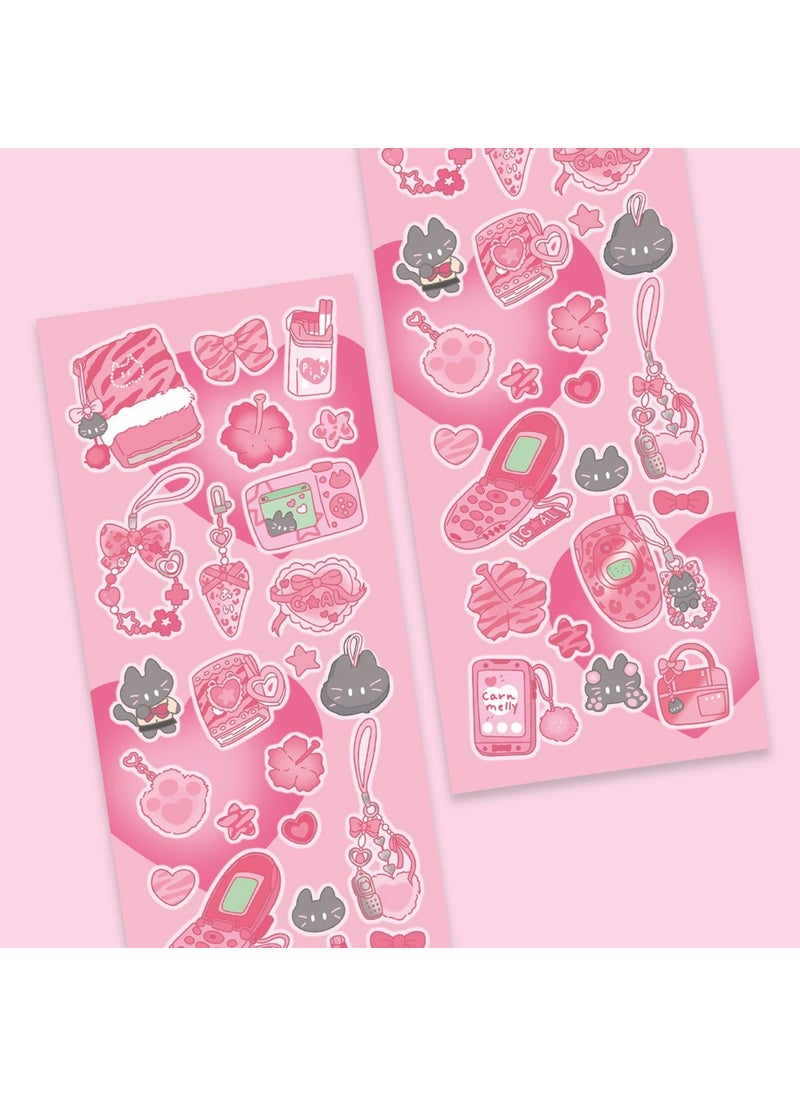 Generic - Korean Conversation Frame Kaka Sticker Model Rabbit Leopard Slips Elements Ins Style Hand Account Sticker Diy Patchwork Material Leopard print control - Image 1