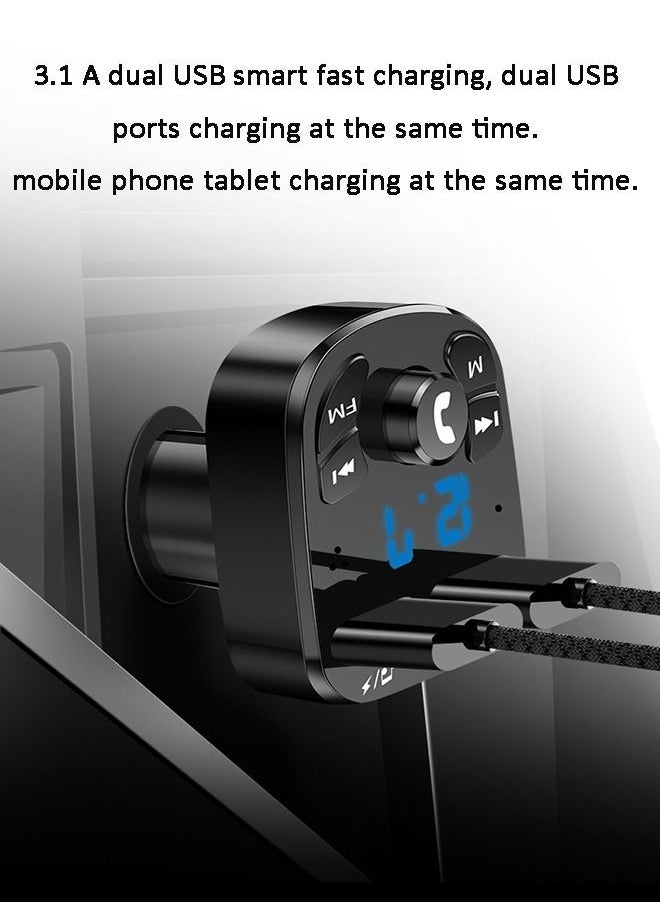 Car Bluetooth Mp3 Player Automobile Fm Transmitter Car Phone Music USB Flash Disk