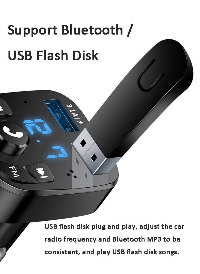 Car Bluetooth Mp3 Player Automobile Fm Transmitter Car Phone Music USB Flash Disk