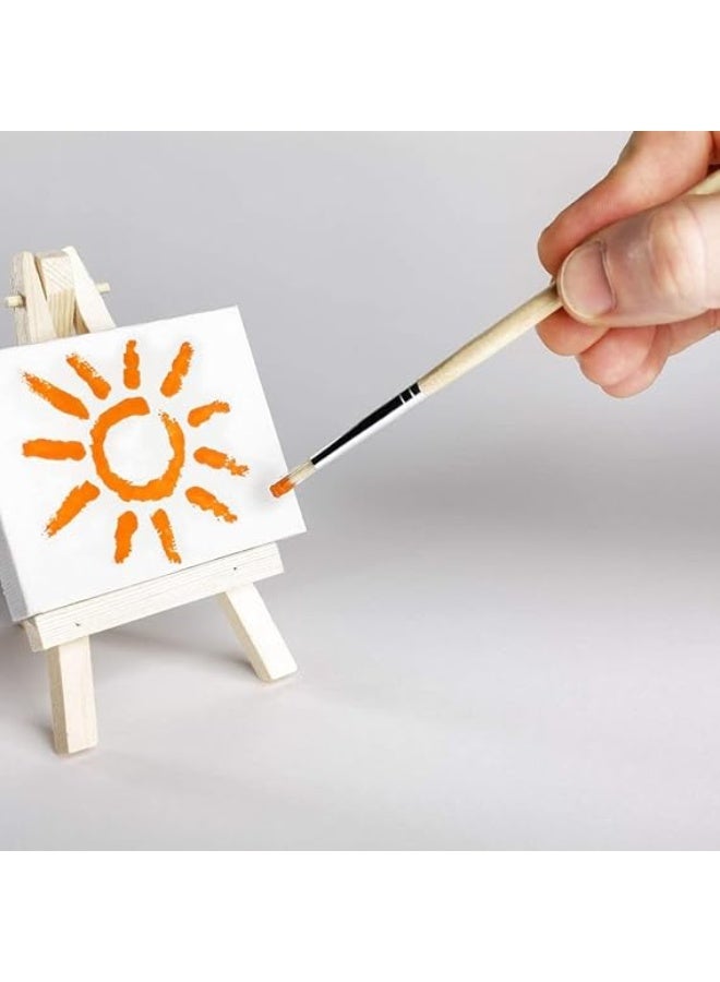 طقم حوامل ثلاثية القوائم خشبية صغيرة مع لوح قماش للرسم قابل للتمدد، عبوة من 12 قطعة، للأعمال الفنية اليدوية - Image 3