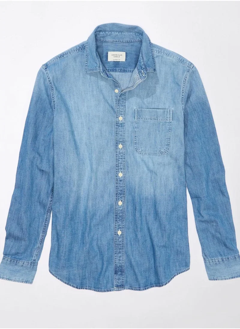 American Eagle Essential Regular Fit Denim Shirt