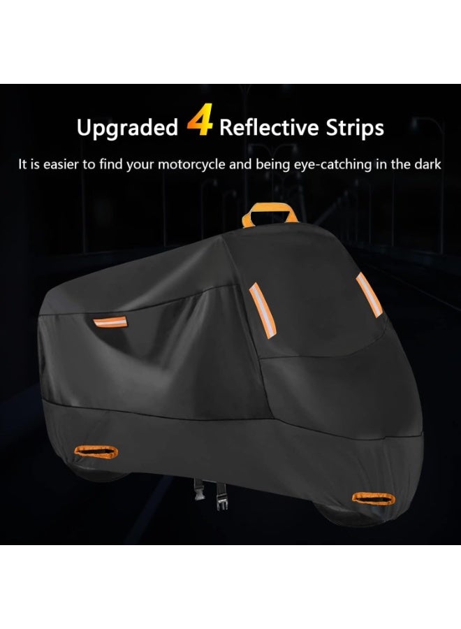 Soofam Motorcycle Bike Cover Waterproof Outdoor, Motorcycle Bike Covers for Outside Storage Motorbike Accessories Fit for Honda VTX 1300 C Fat Bob Kawasaki Vulcan 900 Kawasaki KLR 650 (3XL: 104" x 41" x 50") - Image 4