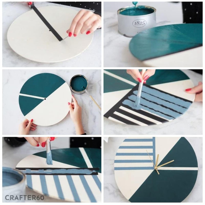 53 Arts 53ARTS قاعدة ساعة MDF دائرية 4 مم 10 بوصة قطع فارغ لصنع الساعات فن الراتنج ديكور وجه الساعة لمواد صنع الساعات عبوة من 4 - Image 3