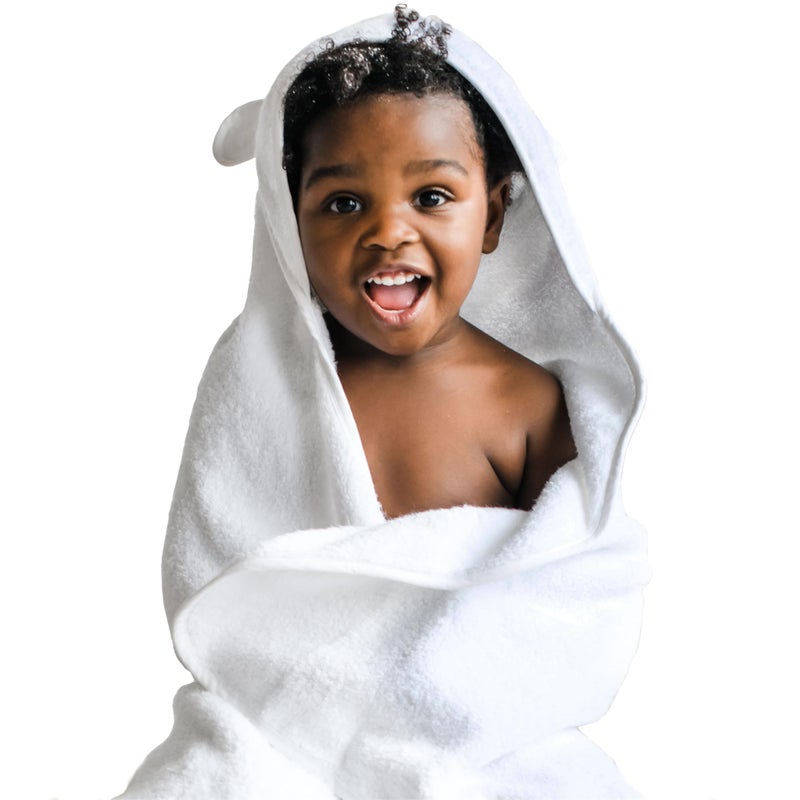 Natemia Hooded Baby Bath Towel - 100% Organic Cotton Baby Towels for Newborns, Toddlers, Boys, Girls - Soft Absorbent 450 GSM - Gentle on Sensitive Skin - Baby Shower Registry Gift (35" x 35") - Image 1