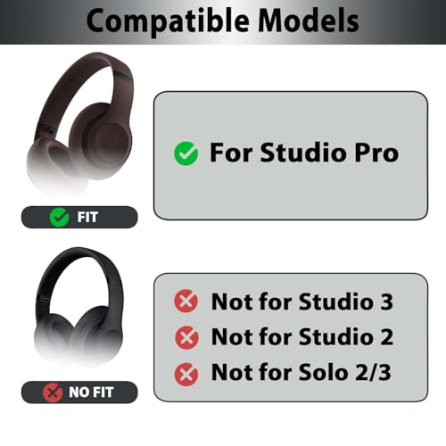 Adhiper Sweat Ear Covers for Beats Studio Pro Headphones Silicone Case Accessories Washable Sweat Proof Ear Pads Brown - Image 3
