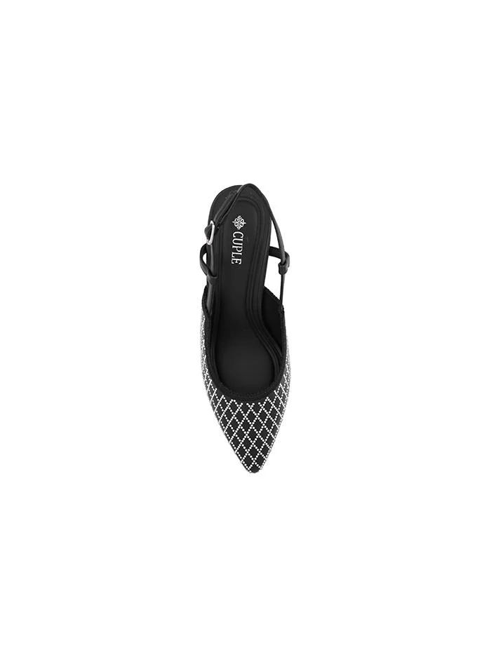 Cuple Black Cuple Embellished Slingback Pumps for Women | Best Price UAE