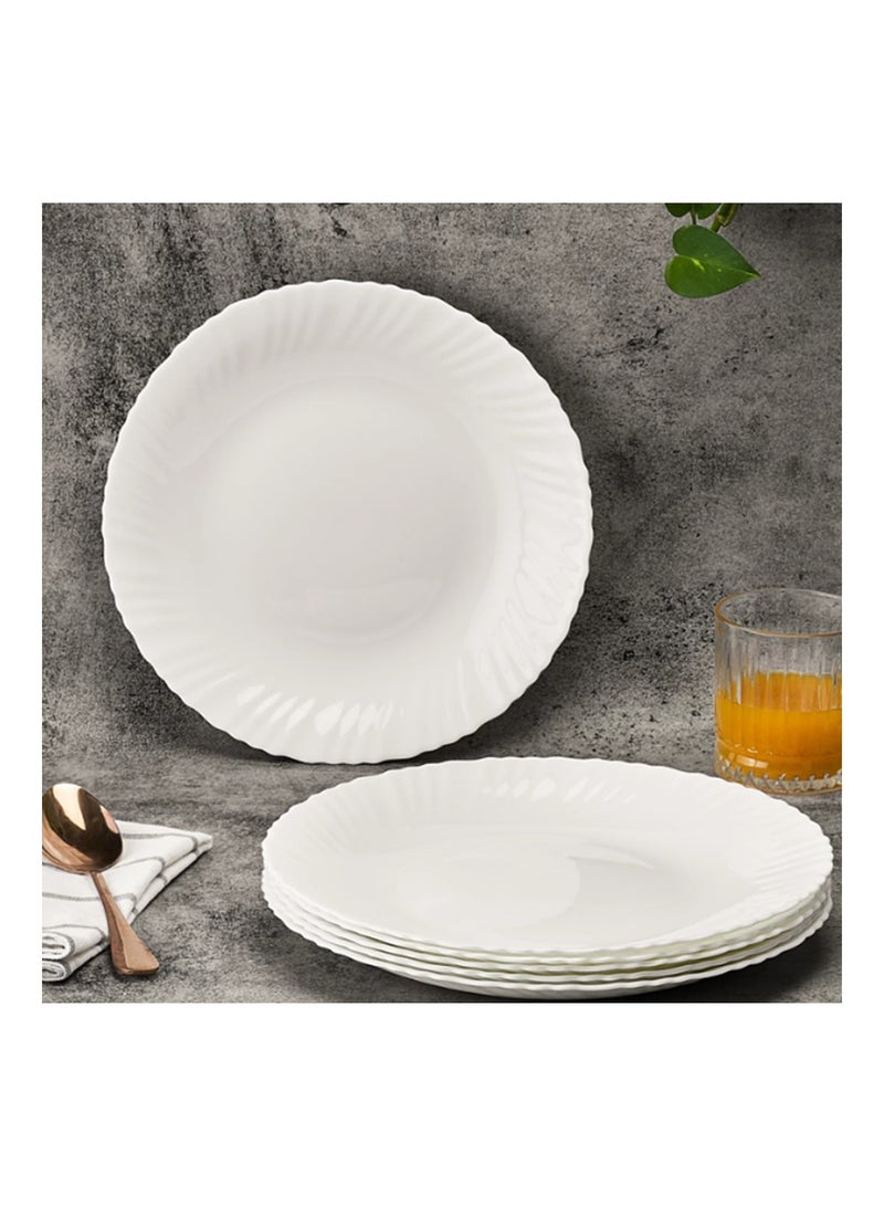 Melrich طقم عشاء ميلريتش 33 قطعة من الأوبال 6 أطباق عشاء 6 أطباق حلوى 6 أطباق شوربة 6 سلطانيات 6 ملاعق شوربة 1 وعاء تقديم 1 مغرفة 1 طبق تقديم آمن في غسالة الصحون والميكروويف - Image 3