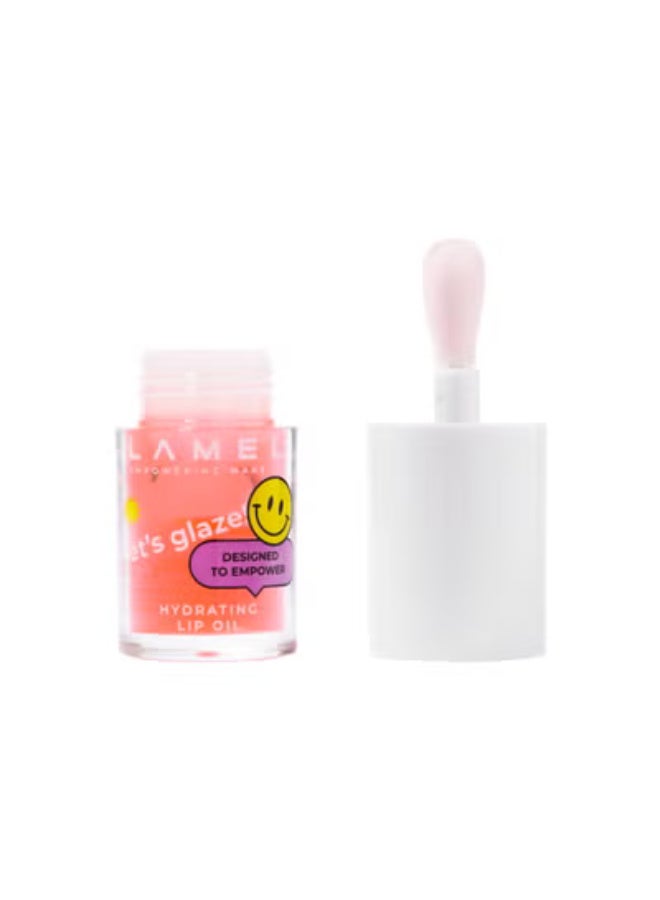 لاميل LET`S GLAZE Moisturizing lip oil №402  Strawberry Jam - Image 4