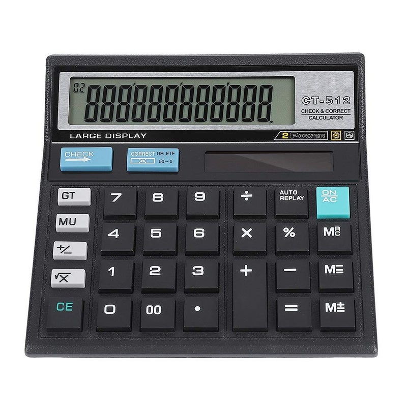 12 Bit Large Screen Solar Scientific Calculator with Data Check Office Finance Functions - Image 2
