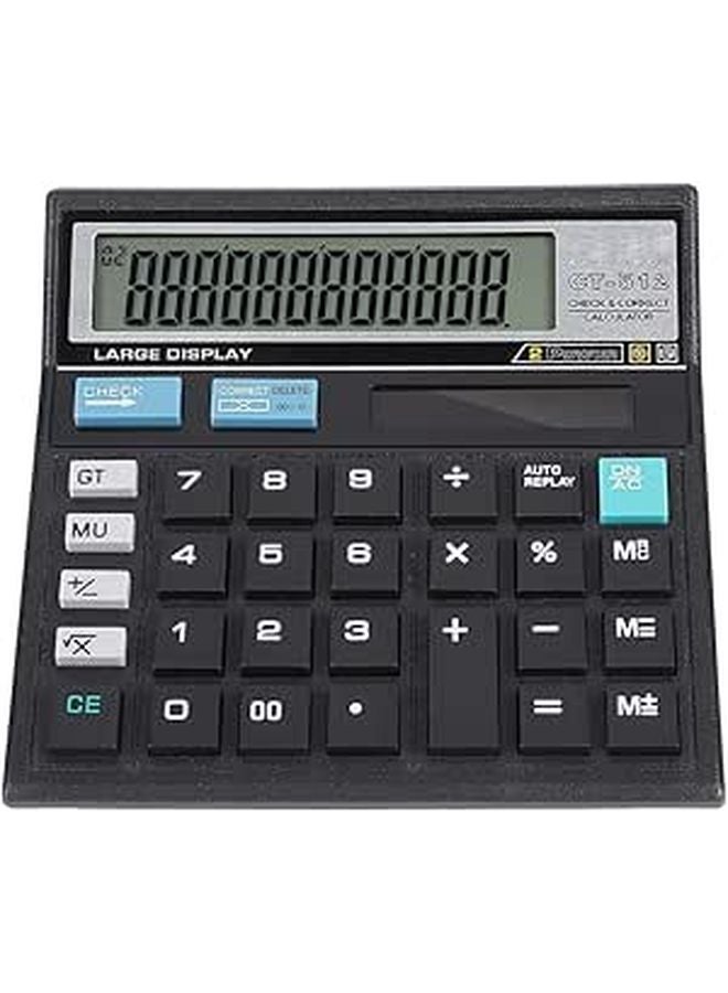 12 Bit Large Screen Solar Scientific Calculator with Data Check Office Finance Functions - Image 1