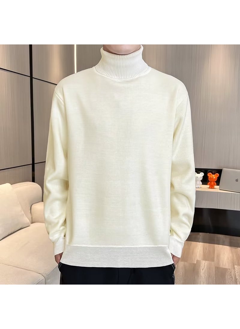 Generic - 2023 Autumn Winter Mens Slim Turtleneck Sweater Camel - Image 1