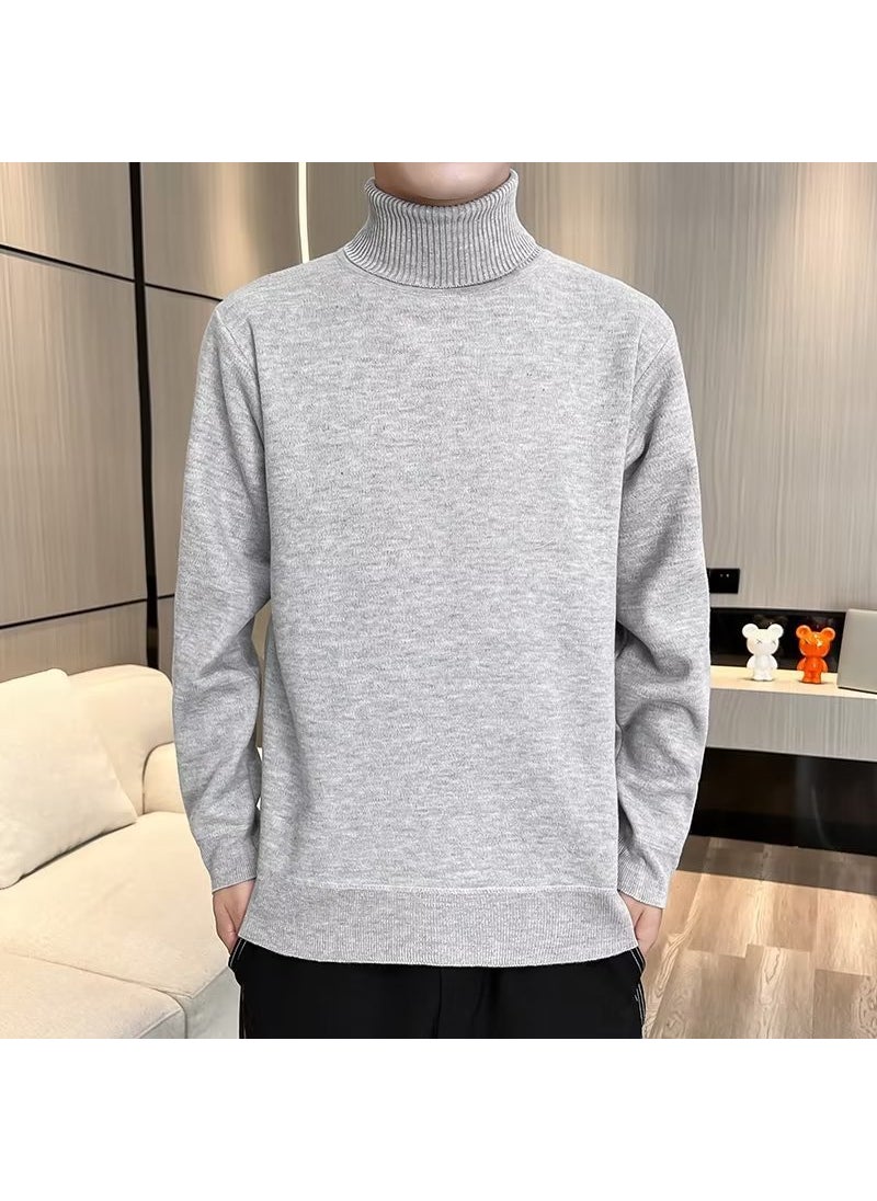 Generic - 2023 Autumn Winter Mens Slim Turtleneck Sweater Camel - Image 1