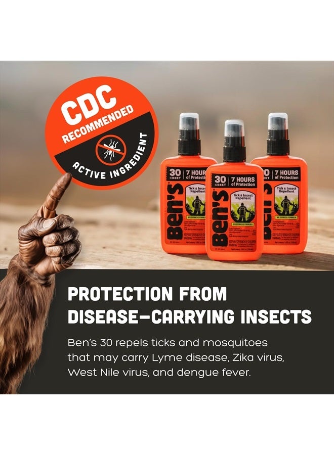 Ben's Tick & Insect Repellent - Travel Size Bug Spray with 30% DEET for Mosquitoes, Ticks & More - Up to 7 Hours of Protection - Fragrance-Free - 3.4 oz (4 Pack)  - Image 5