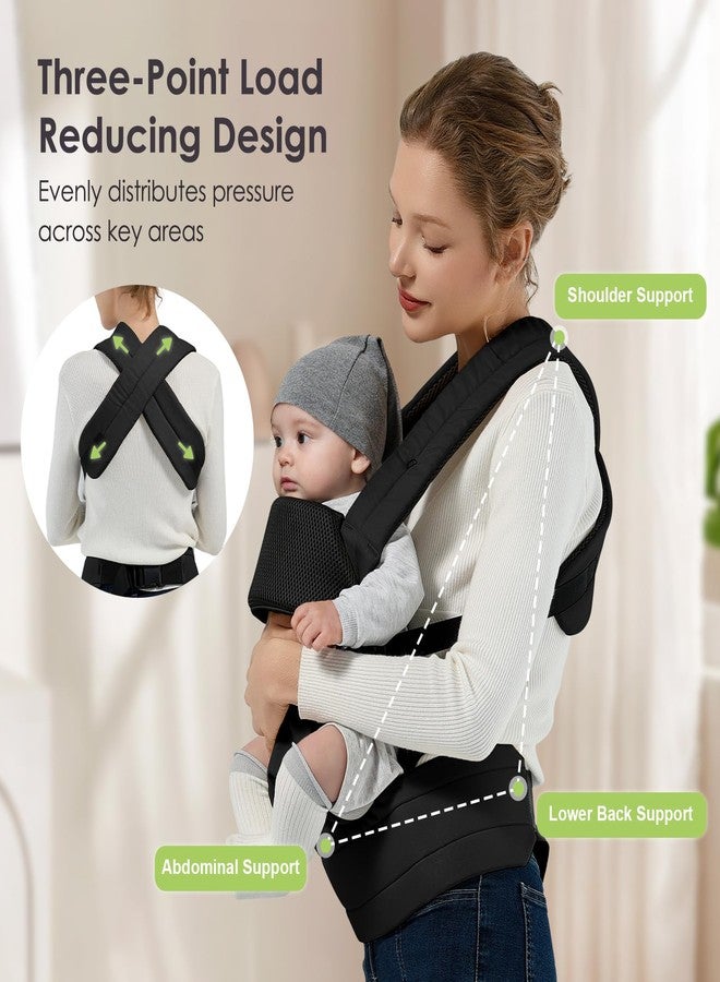 MISSWISDOM Baby Carrier Newborn to Toddler, Adjustable Toddler Carrier, Baby Holder Carrier, Kangaroo Infant Carriers with Widen Shoulder Straps, Black - Image 4