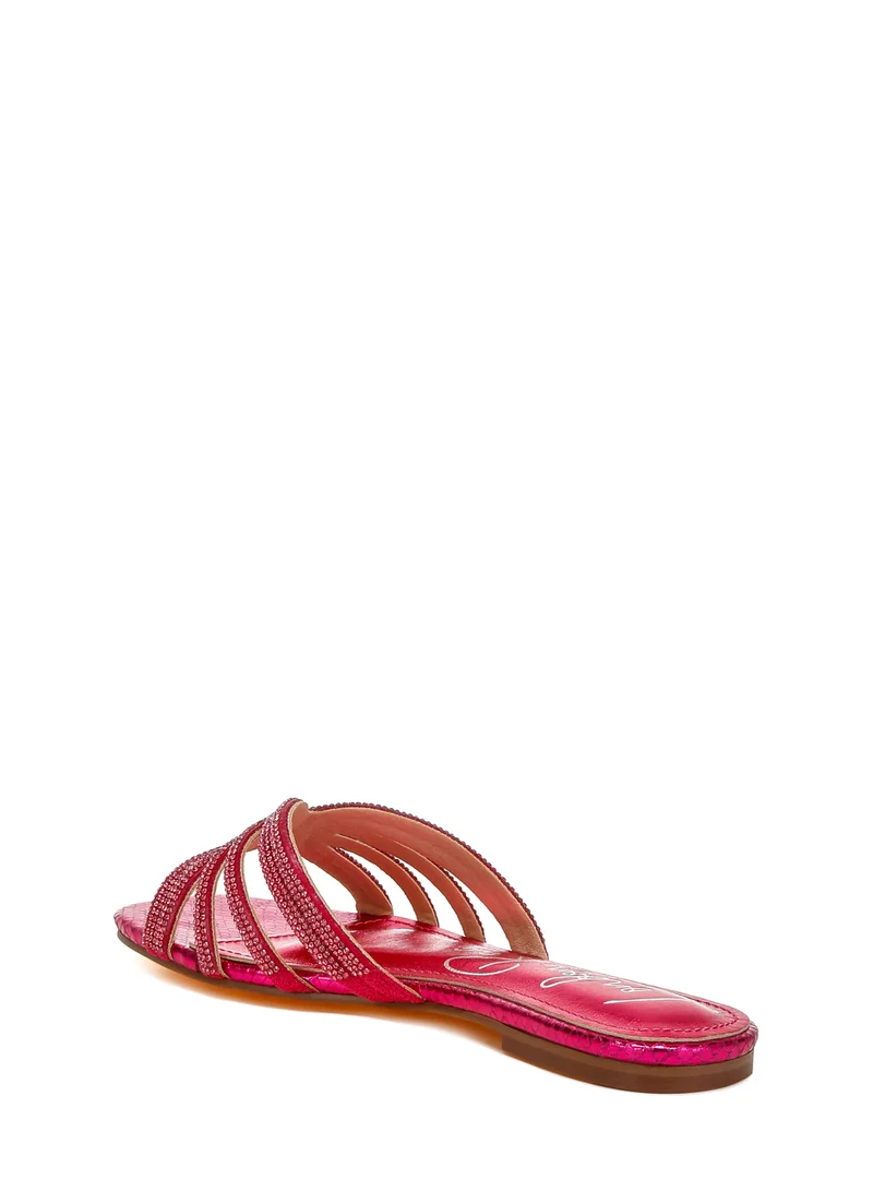 London Rag Fuchsia Rhinestone Cut Out Flats