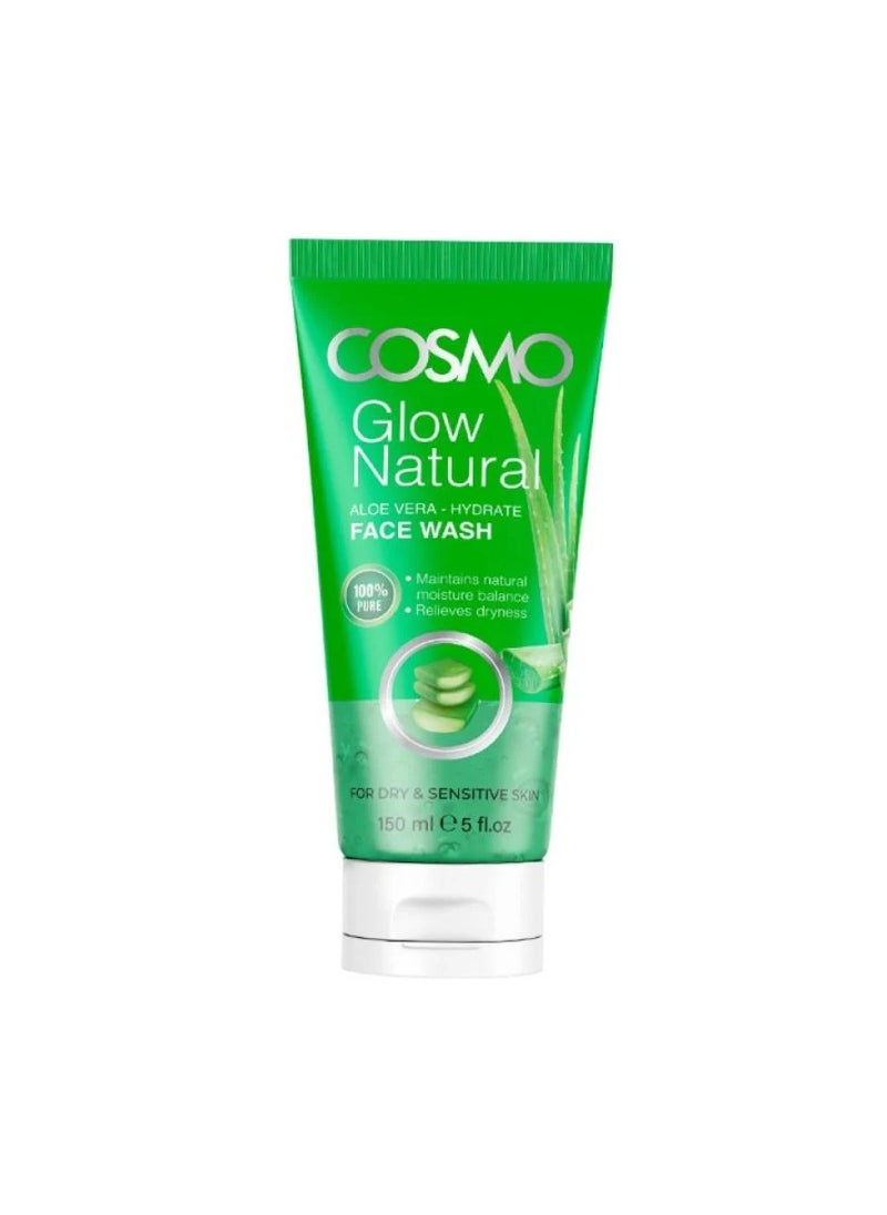 COSMO - Glow Natural Aloe Vera Facial Wash 150 ml - Image 1