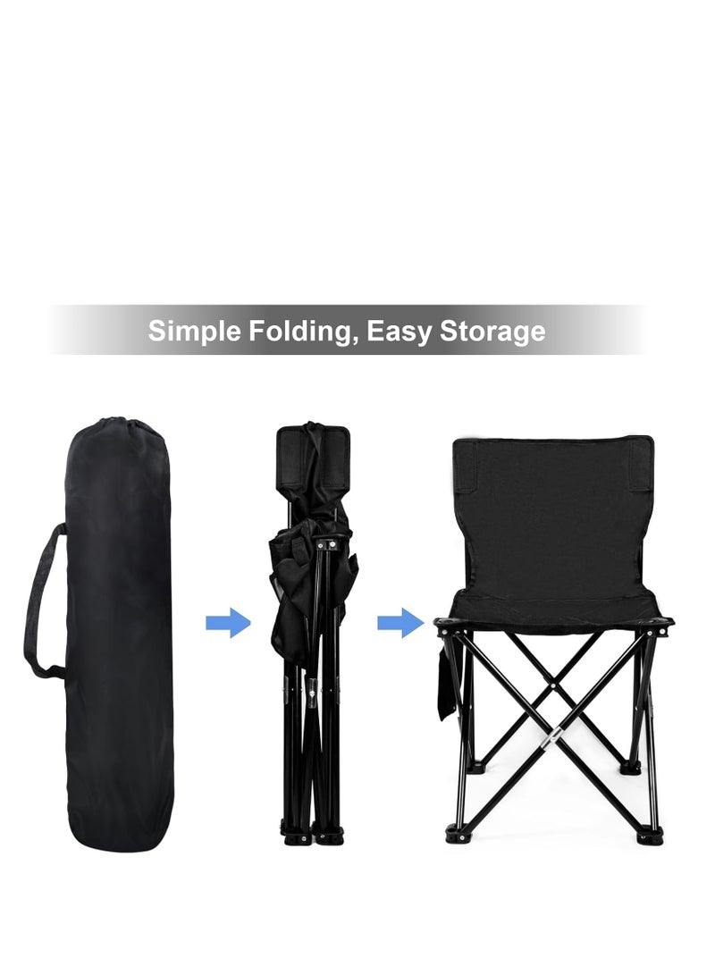 Generic camping chairs (black), portable folding camping chairs, outdoor folding chairs, folding fishing stools with backrest, adult camping chairs, chairs - Image 5
