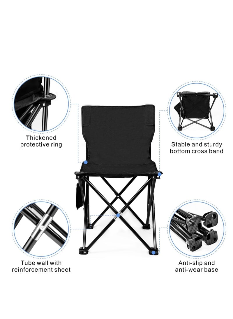 Generic camping chairs (black), portable folding camping chairs, outdoor folding chairs, folding fishing stools with backrest, adult camping chairs, chairs - Image 3