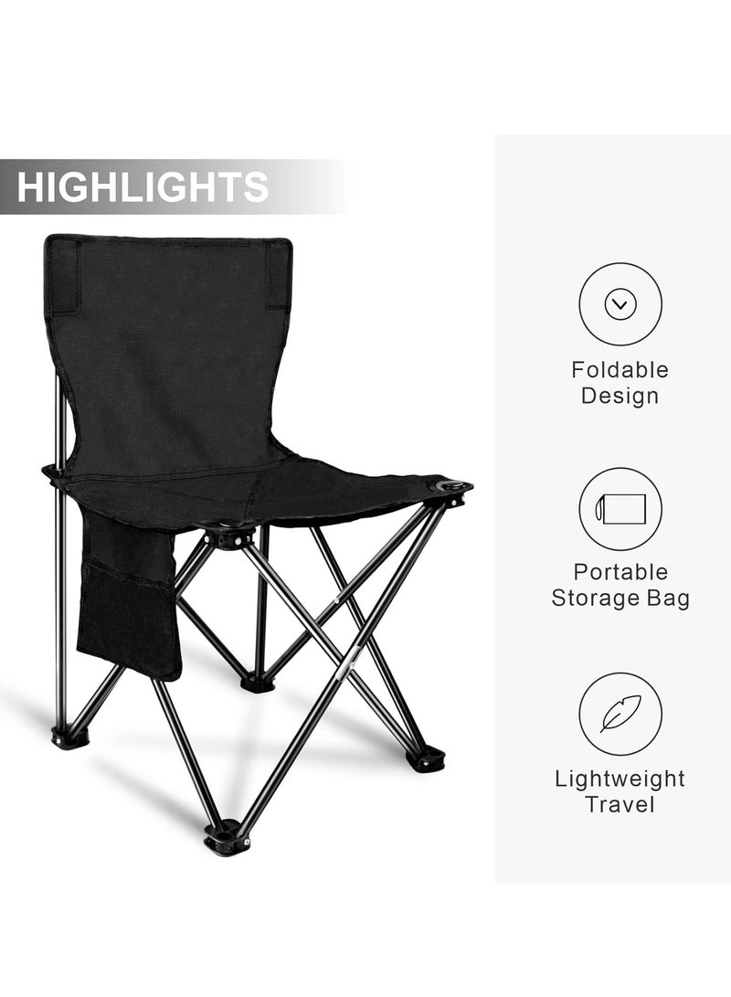 Generic camping chairs (black), portable folding camping chairs, outdoor folding chairs, folding fishing stools with backrest, adult camping chairs, chairs - Image 4
