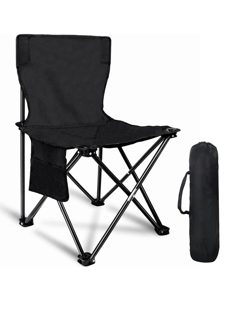 Generic camping chairs (black), portable folding camping chairs, outdoor folding chairs, folding fishing stools with backrest, adult camping chairs, chairs - Image 2
