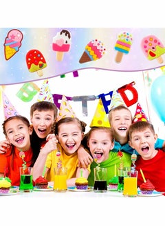 KASTWAVE Reusable Straws Plastic 8Pcs Reusable Ice Cream Straws Drinking Straws for Birthday Party Decorations Ice Cream Theme Party lovely Curved Straw for Hawaiian Summer Beach Party Supplies (Ice Cream)  - Image 4