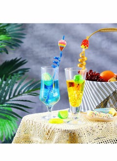 KASTWAVE Reusable Straws Plastic 8Pcs Reusable Ice Cream Straws Drinking Straws for Birthday Party Decorations Ice Cream Theme Party lovely Curved Straw for Hawaiian Summer Beach Party Supplies (Ice Cream)  - Image 3