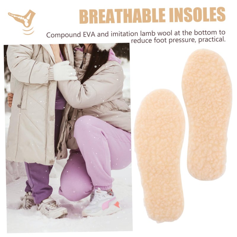 3 Pairs Winter Shoe Warm Insoles Breathable EVA Imitation Lamb Wool for Boys Girls - Image 5