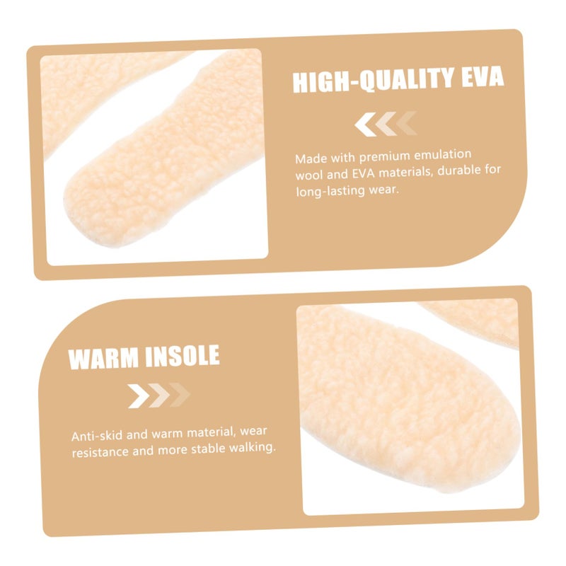 3 Pairs Winter Shoe Warm Insoles Breathable EVA Imitation Lamb Wool for Boys Girls - Image 3