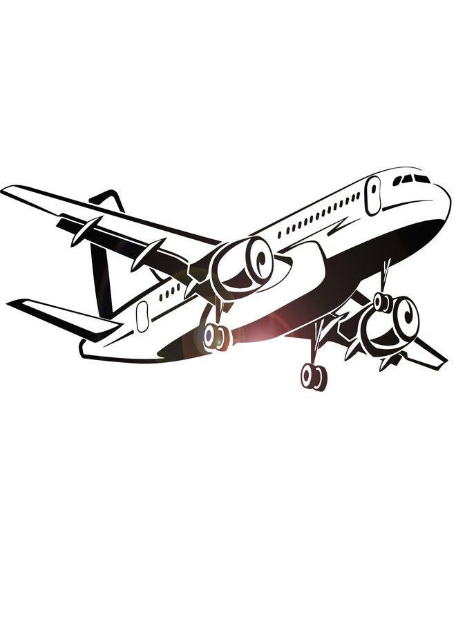 SnappySticker Aircraft Airplane Aviation Art Wall Sticker for Bedroom Living Room Office ? Large Removable Waterproof Vinyl Wall Decal ? Home Decor Sticker Size: 20 X55