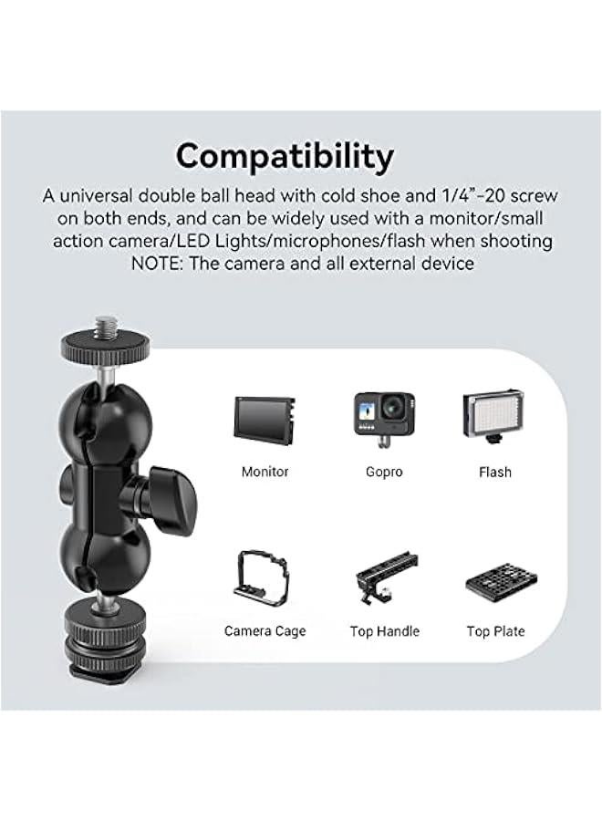 Arabest SmallRig Cool Ballhead with Shoe Mount and 1/4 Screw for Monitors, LED Light, Microphone - 1135 - Image 5