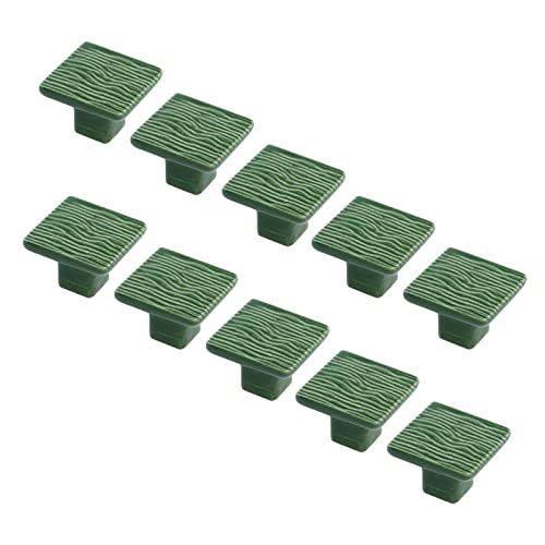 Geesatis 10 Pcs Ceramic Vintage Knobs Cabinet Kitchen Knobs Handles for Drawer Cupboard Closet with Mounting Screws Green - Image 1