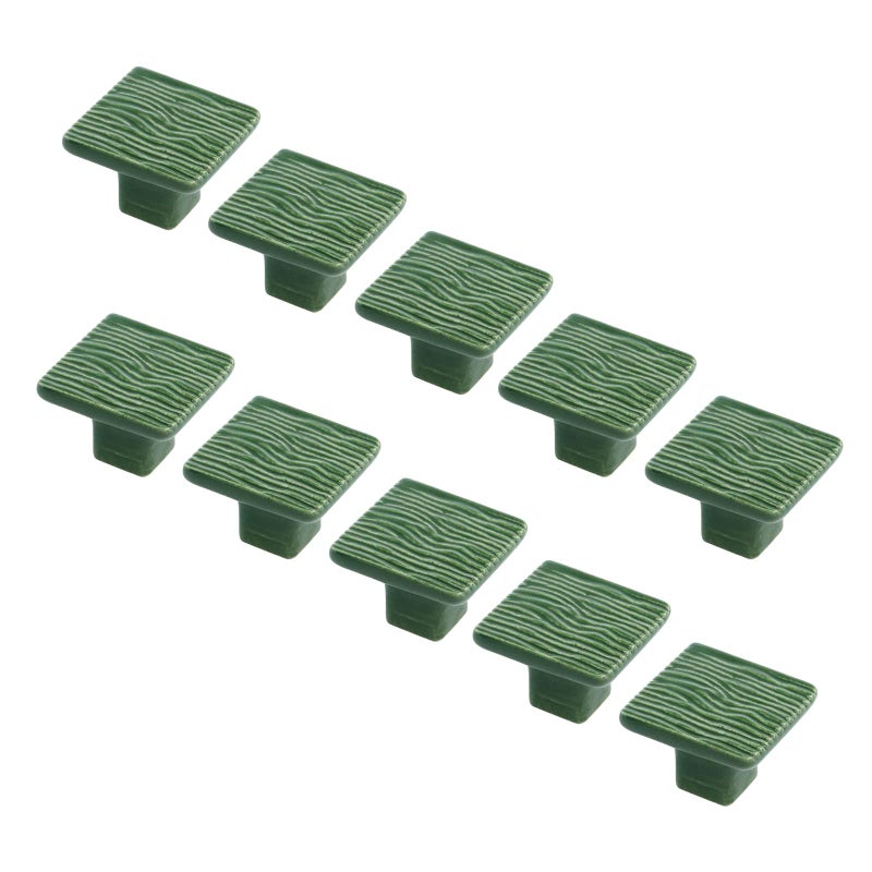 Geesatis 10 Pcs Ceramic Vintage Knobs Cabinet Kitchen Knobs Handles for Drawer Cupboard Closet with Mounting Screws Green - Image 2