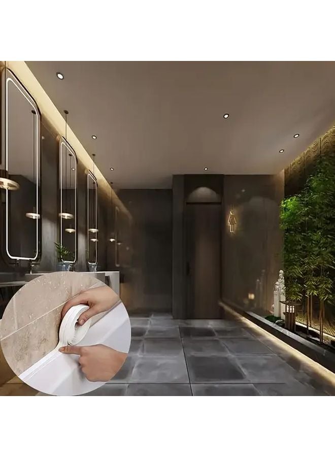 White Waterproof PVC Adhesive Tape Durable for Bathroom Kitchen 087 Inches 12598 Inches - Image 4